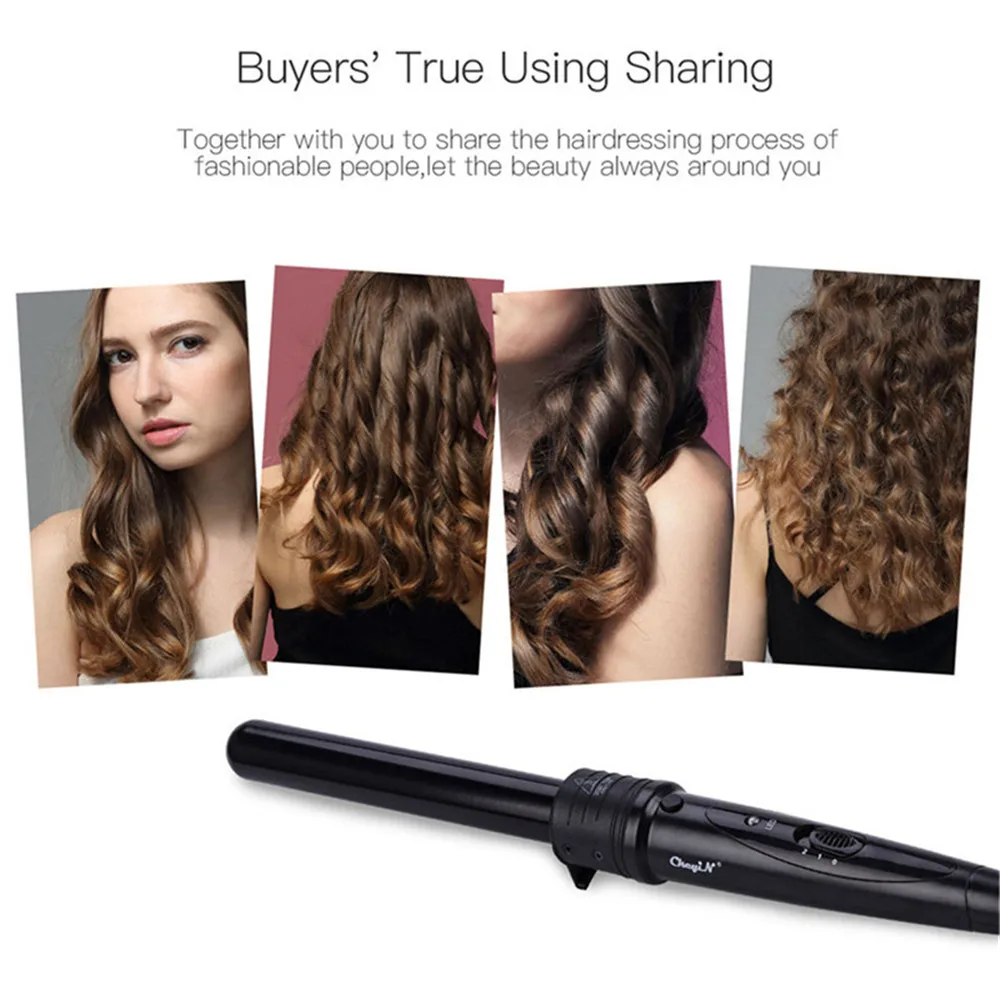 

5 in 1 Curling Iron Wand Set with 5 Interchangeable Hair Curler Fast Heated Ceramic Barrels Waver and Protective Gloves