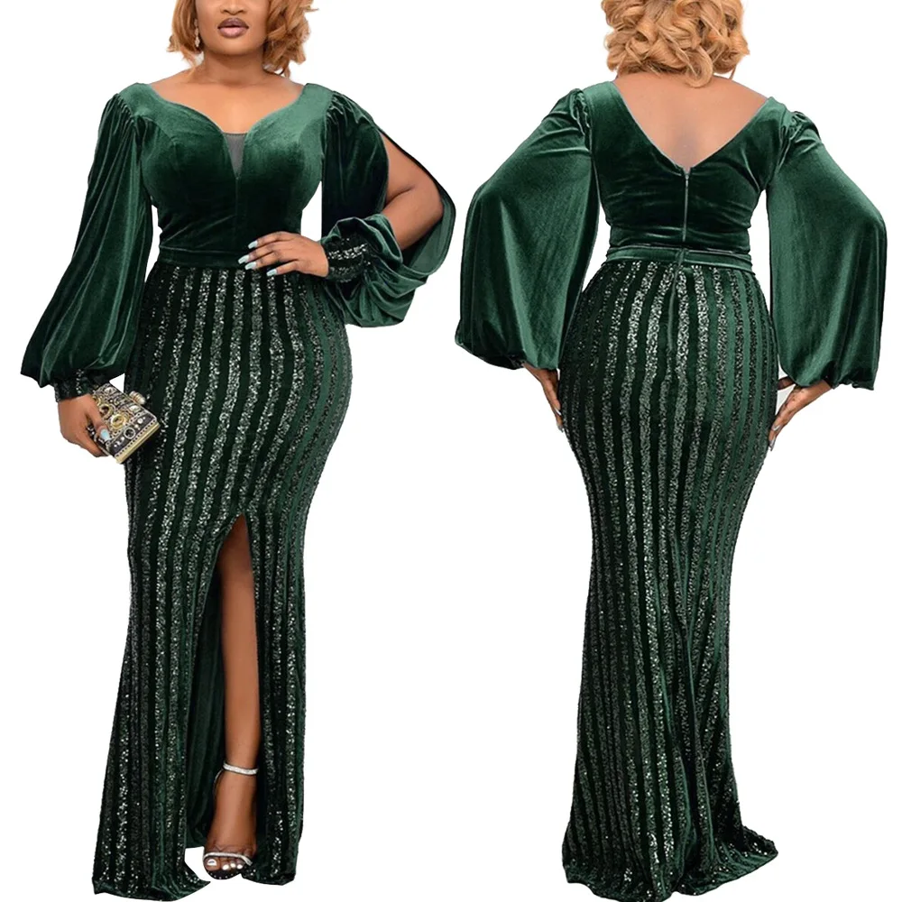 Plus Size Women Luxury Clothing 2022 Gown Dress Elegant V-Neck Lantern Sleeve Bodycon Slit Floor-length Velvet Evening Dresses
Plus Size Women Luxury Clothing 2022 Gown Dress Elegant V-Neck Lantern Sleeve Bodycon Slit Floor-length Velvet Evening Dresses