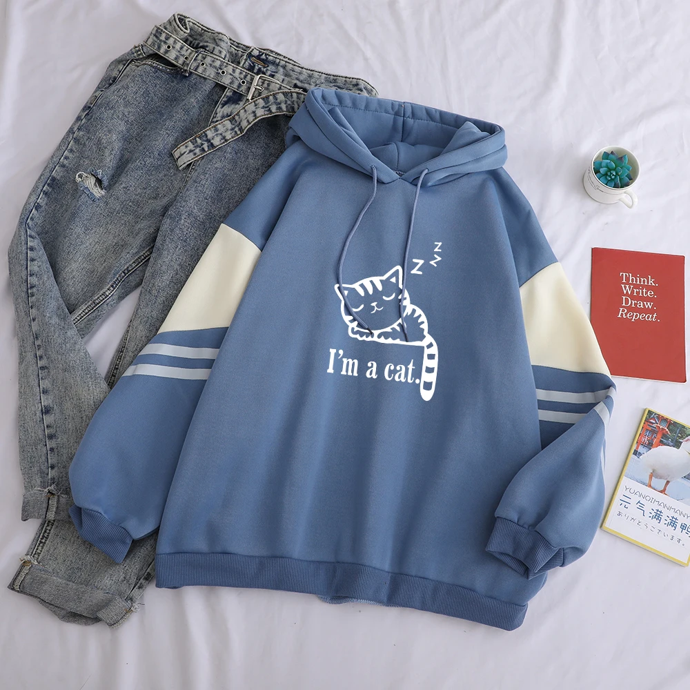 Women's Hoodies Sweatshirt y2k Fleece Spell Color Stitch Casual Cute Sleeping Cat Cartoon Printed Kawaii Tracksuit Woman Clothes
Women's Hoodies Sweatshirt y2k Fleece Spell Color Stitch Casual Cute Sleeping Cat Cartoon Printed Kawaii Tracksuit Woman Clothes