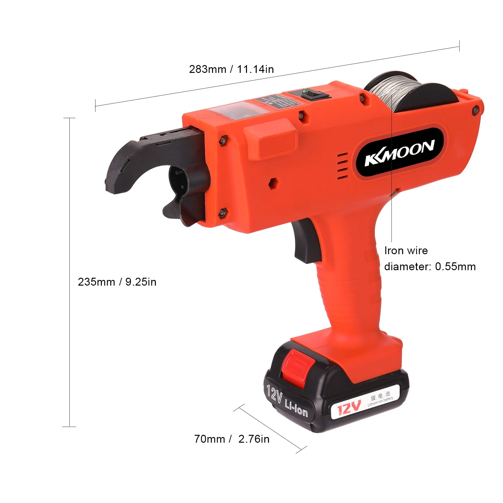 KKmoon Hand Held Steel Machine Rebar Tier Binding Machine 12 V Automatic 8-34MM Rebar Tier Cordless Tying Binding Machine
KKmoon Hand Held Steel Machine Rebar Tier Binding Machine 12 V Automatic 8-34MM Rebar Tier Cordless Tying Binding Machine