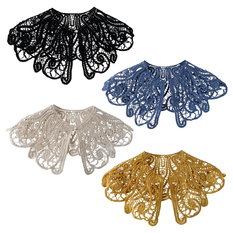 Korean Women Sweet Floral Lace Fake Collar Shawl Shoulder Wrap Pearl Button Solid Color Decorative Necklace Mini Cape
Korean Women Sweet Floral Lace Fake Collar Shawl Shoulder Wrap Pearl Button Solid Color Decorative Necklace Mini Cape