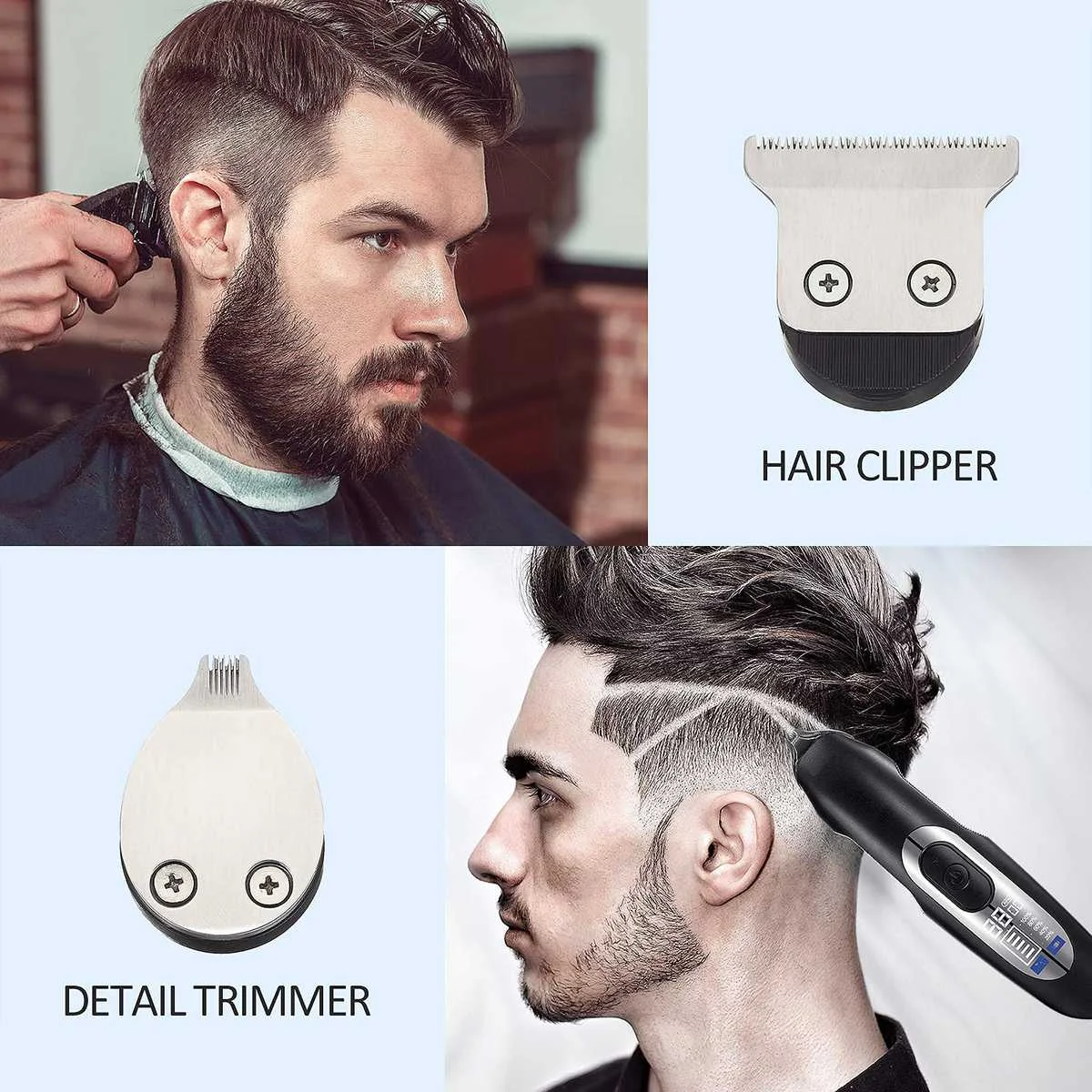 Rechargeable Trimmer Hair Clipper Haircut Cutter LCD Display Razor Trimmer Clippers Fast Charging Beard Trimmer Cutting Machine
Rechargeable Trimmer Hair Clipper Haircut Cutter LCD Display Razor Trimmer Clippers Fast Charging Beard Trimmer Cutting Machine