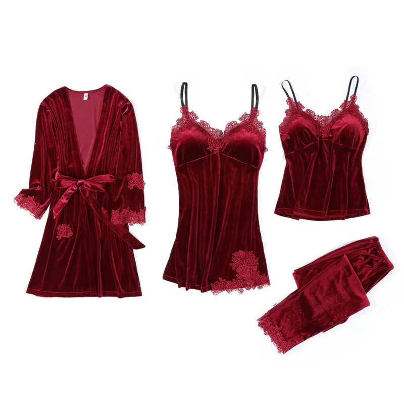 Winter Pajama Sets Women pajamas sleepwear for women plus velet Robes babydolls women pajamas set 4pcs/set pajamas lingerie
Winter Pajama Sets Women pajamas sleepwear for women plus velet Robes babydolls women pajamas set 4pcs/set pajamas lingerie