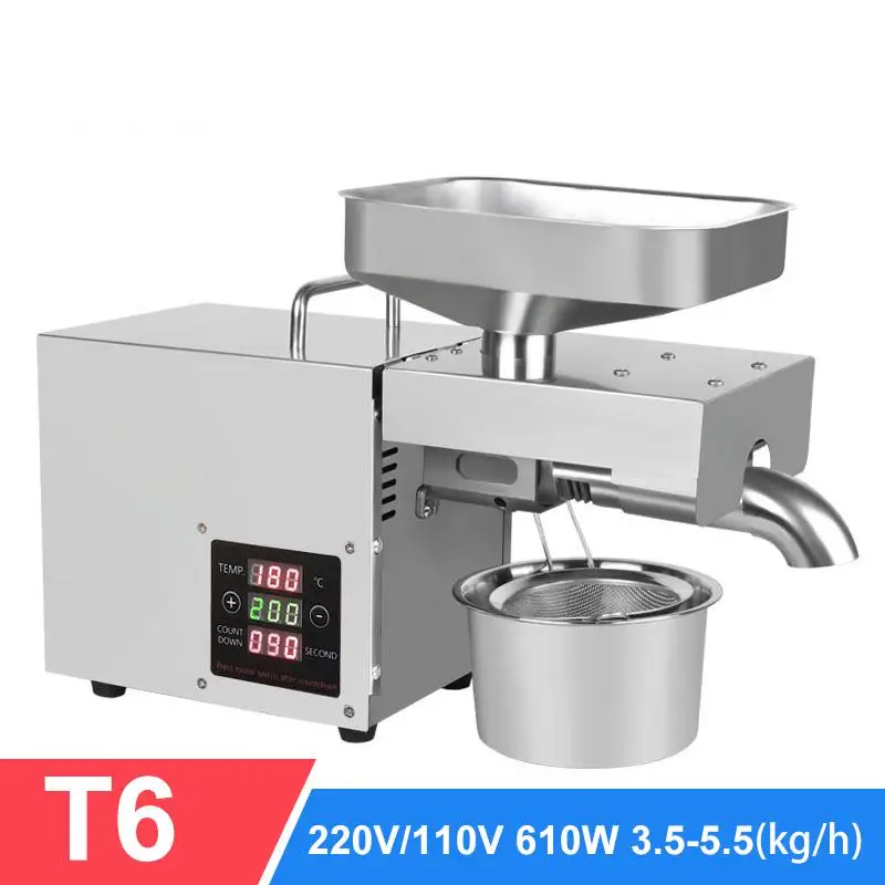 T6 Automatic Coconut Olive Oil Press Machine Household peanut FLaxseed Oil Extractor Peanut Cold Hot Oil Press
T6 Automatic Coconut Olive Oil Press Machine Household peanut FLaxseed Oil Extractor Peanut Cold Hot Oil Press