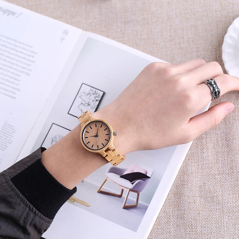 Natural Bamboo Wood Watches Women Small Wooden Wristwatch Female Analog Quartz Thin Bracelet Full Wooden Lady Retro Clock Reloj
Natural Bamboo Wood Watches Women Small Wooden Wristwatch Female Analog Quartz Thin Bracelet Full Wooden Lady Retro Clock Reloj