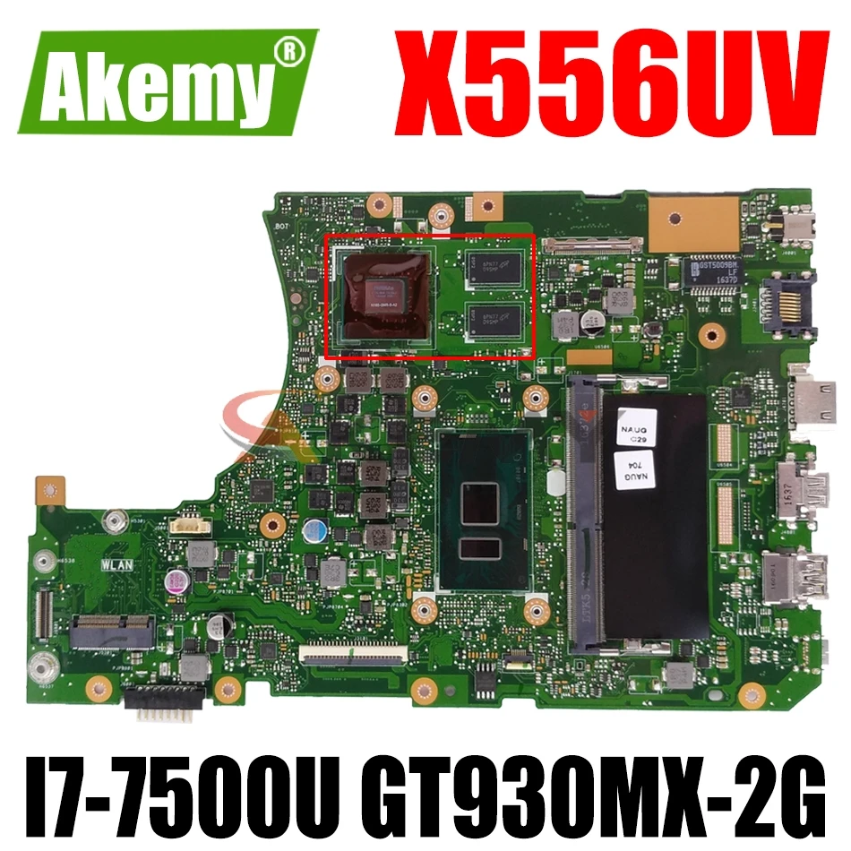 AKEMY X556URK Laptopmotherboard for ASUS X556UV X556UR X556UB X556UF X556UQ X556U original mainboard 4GB-RAM I7-7500U GT930MX-2G
AKEMY X556URK Laptopmotherboard for ASUS X556UV X556UR X556UB X556UF X556UQ X556U original mainboard 4GB-RAM I7-7500U GT930MX-2G