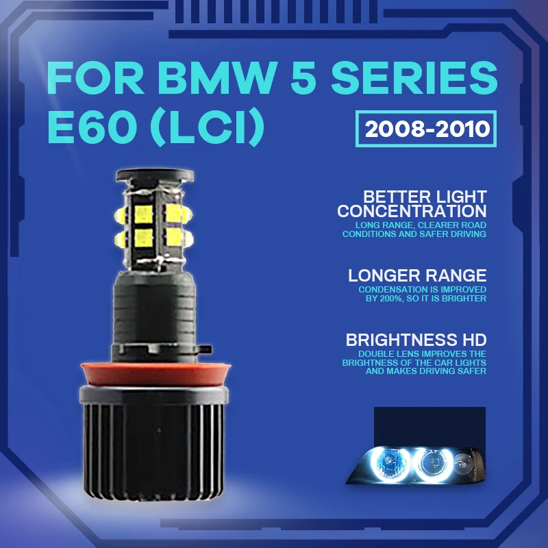 High Power Free Error 3200LM LED Marker White 240W h8 / h11 LED Angel Eyes Marker For BMW 5 Series E60 (LCI) 2008 2009 2010
High Power Free Error 3200LM LED Marker White 240W h8 / h11 LED Angel Eyes Marker For BMW 5 Series E60 (LCI) 2008 2009 2010