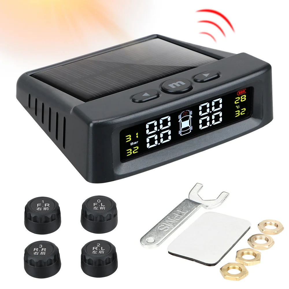 Car Tyre Pressure Monitor Tire Pressure Monitoring System Solar TPMS With 4 External Sensors External/Built-in Sensor
Car Tyre Pressure Monitor Tire Pressure Monitoring System Solar TPMS With 4 External Sensors External/Built-in Sensor