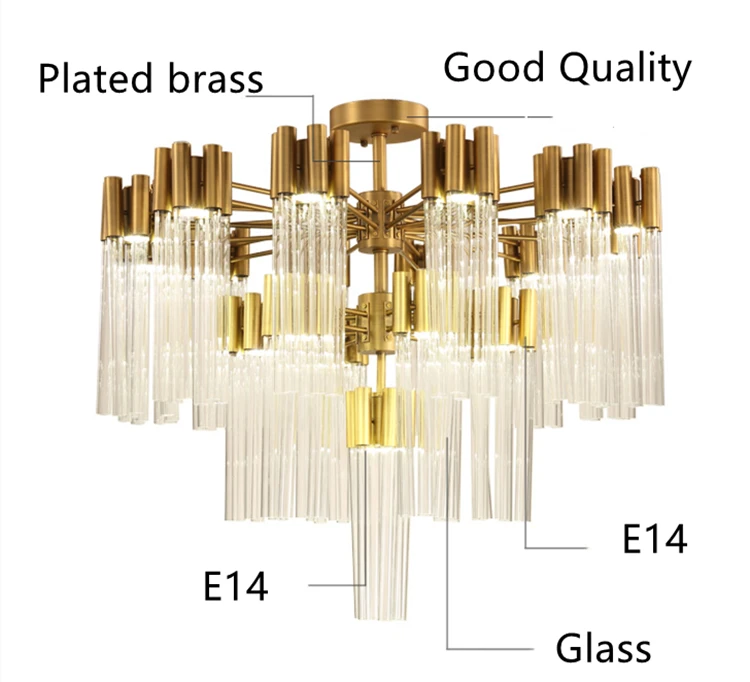 modern plated brass chanderlier glass chanderlier luxury hanging chanderlier E14 glass tube plated brass
modern plated brass chanderlier glass chanderlier luxury hanging chanderlier E14 glass tube plated brass