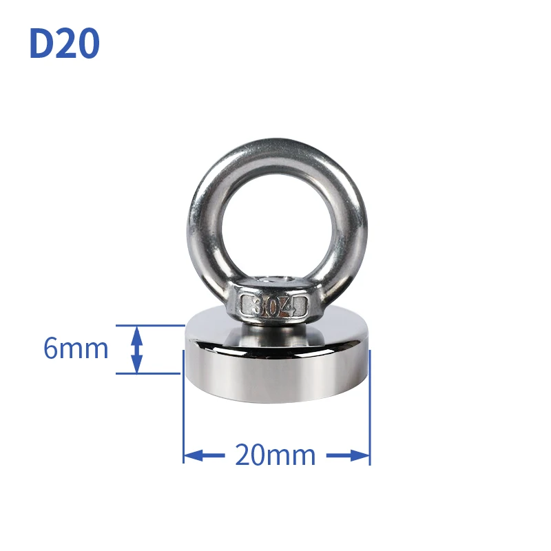D20 Strong Powerful Round Neodymium Magnet hook magnet sea Fishing salvage Holder Pulling Mounting Pot with ring
D20 Strong Powerful Round Neodymium Magnet hook magnet sea Fishing salvage Holder Pulling Mounting Pot with ring