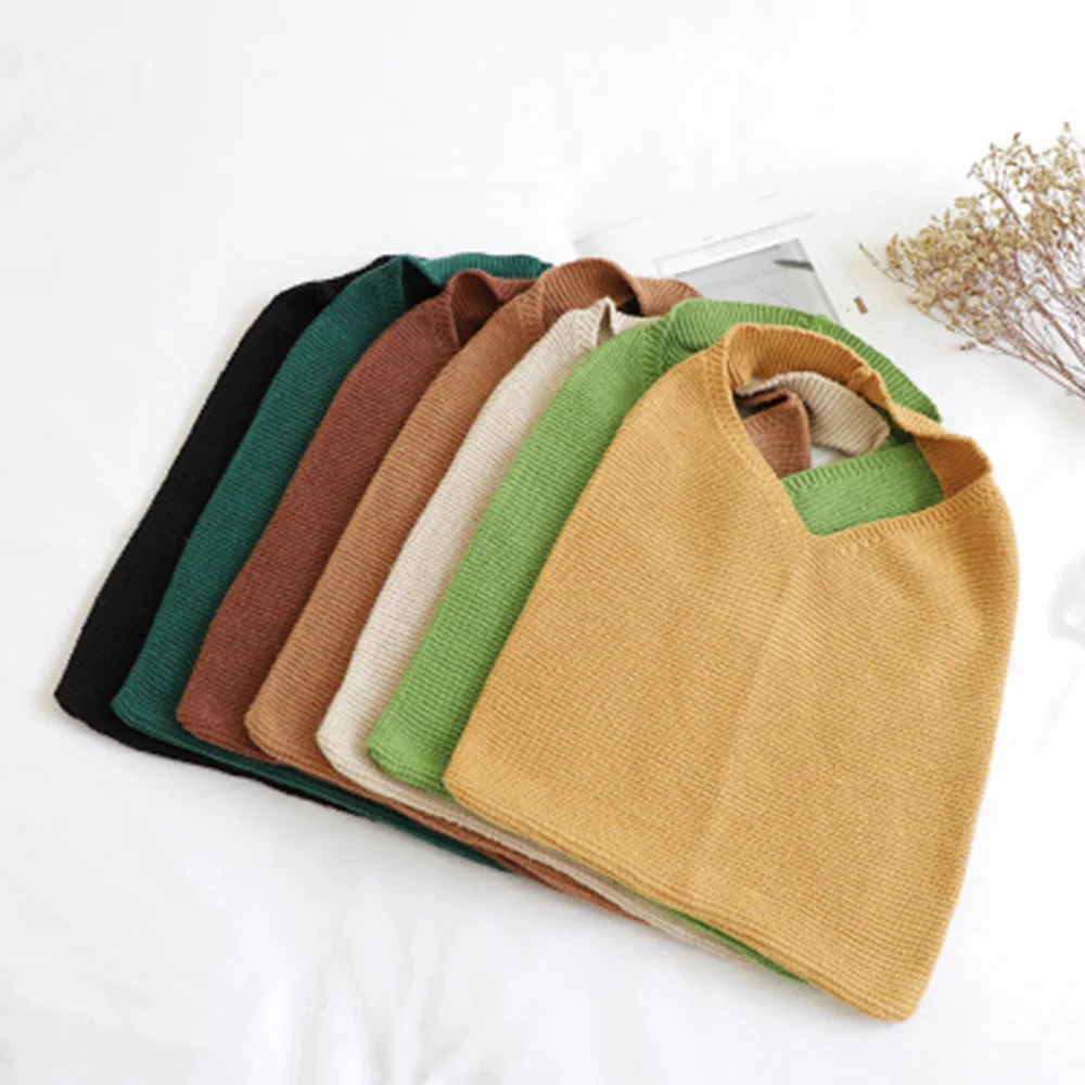 Lady Knitting Handbag Fashion Handmade Cotton Wool Rope Crochet Woven Bag Korean Style Shoulder Bag Trend Women Handbag
Lady Knitting Handbag Fashion Handmade Cotton Wool Rope Crochet Woven Bag Korean Style Shoulder Bag Trend Women Handbag