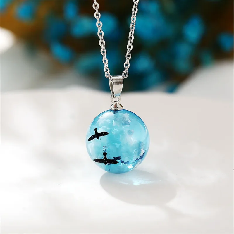 Simple Creative Retro Blue Sky White Clouds Flying Bird Round Pendant Necklace
Simple Creative Retro Blue Sky White Clouds Flying Bird Round Pendant Necklace