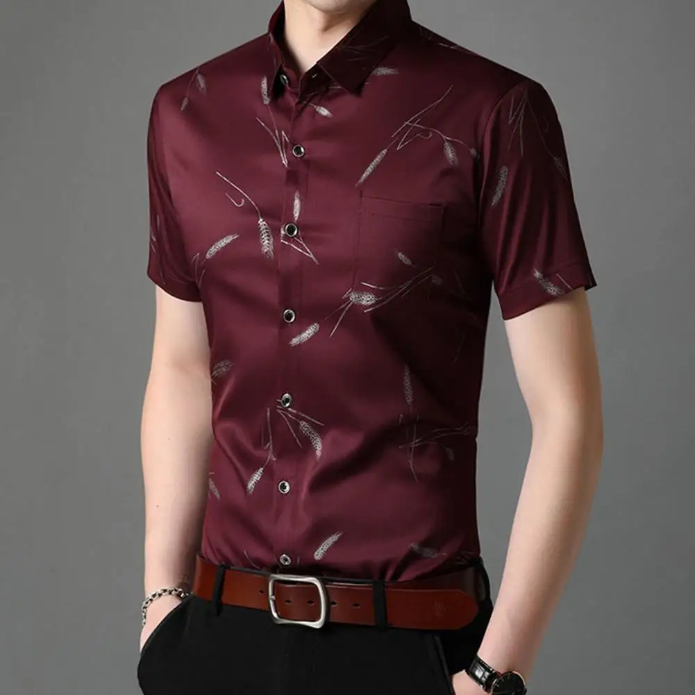 Fashion Summer Men Shirt Buttons Pocket Wheat Pattern Polyester Short Sleeve Blouse for Holiday Solid Color Men's Clothing 2021
Fashion Summer Men Shirt Buttons Pocket Wheat Pattern Polyester Short Sleeve Blouse for Holiday Solid Color Men's Clothing 2021