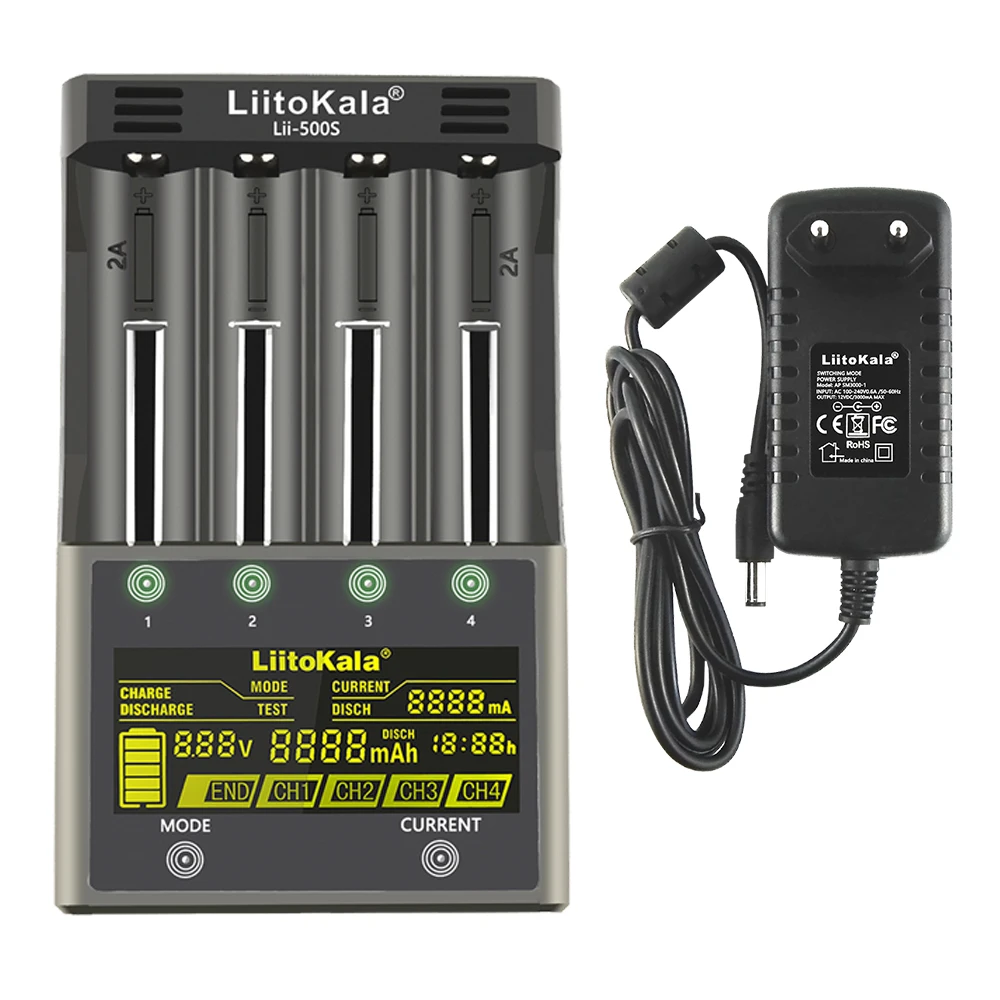 Зарядное устройство LiitoKala Lii 500S LCD 3 7 V 1 2 18650 26650 16340 14500 10440|Зарядные устройства| |