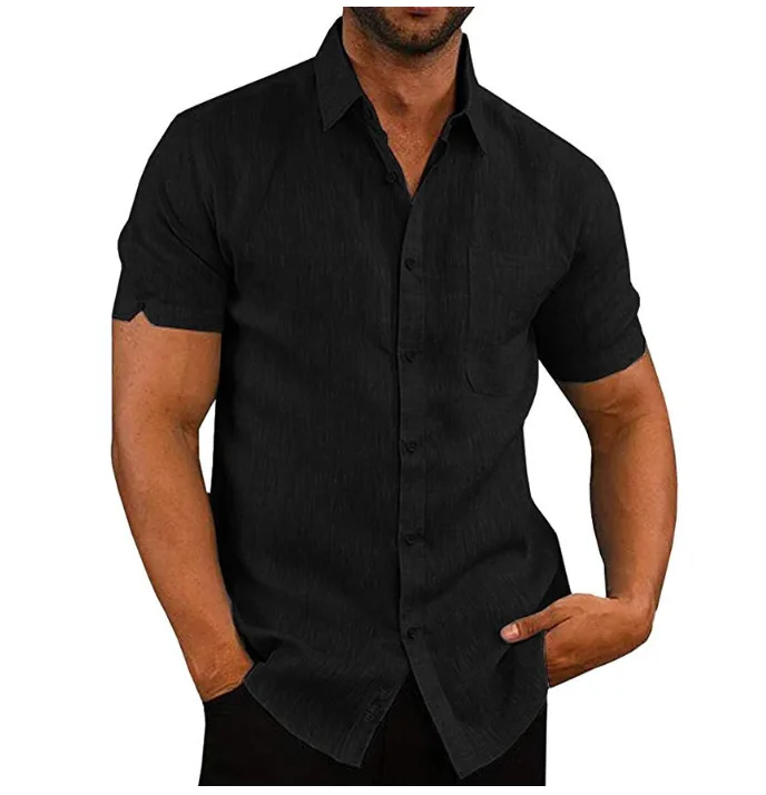 2019 NEW Fashion Men's Summer Casual Dress Shirt Mens Button Down Short Sleeve Linen Shirts Fitness Male Solid Shirts Costume
2019 NEW Fashion Men's Summer Casual Dress Shirt Mens Button Down Short Sleeve Linen Shirts Fitness Male Solid Shirts Costume