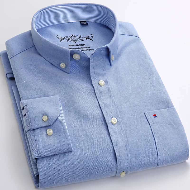 Male long-sleeve casual plaid shirt, thick shirt striped with breast pocket, work shirt, oxford with regular button
Male long-sleeve casual plaid shirt, thick shirt striped with breast pocket, work shirt, oxford with regular button