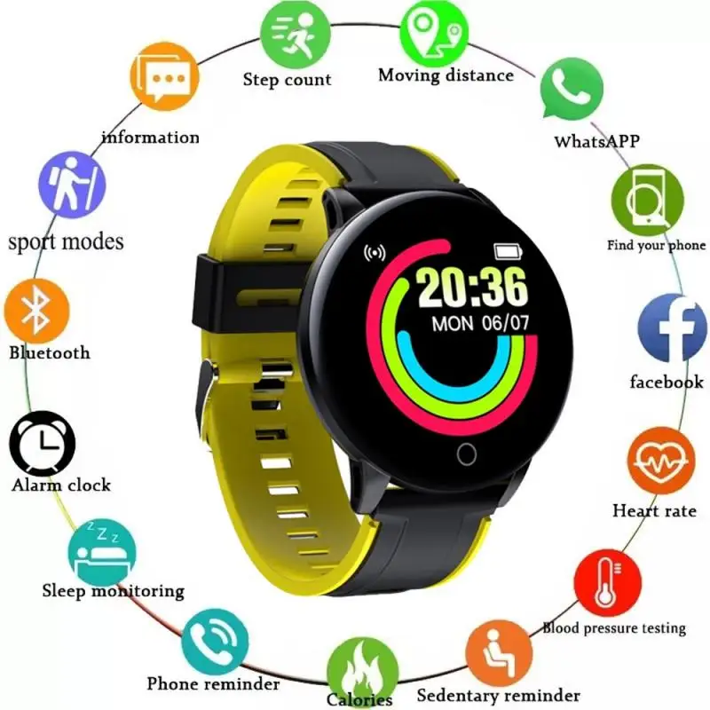 119S Smart Watch Men Women 1.44 Inch Screen Sport Fitness Watch Heart Rate Health Sleep Monitor IP65 Waterproof For Android
119S Smart Watch Men Women 1.44 Inch Screen Sport Fitness Watch Heart Rate Health Sleep Monitor IP65 Waterproof For Android