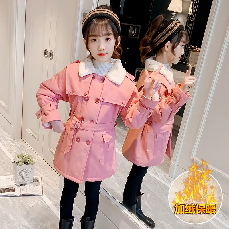 Girls' Parka 2022 Winter Velvet Padded Thickened Coat Medium and Large Children's Trendy All-Match Mid-Length Trench Coat
Girls' Parka 2022 Winter Velvet Padded Thickened Coat Medium and Large Children's Trendy All-Match Mid-Length Trench Coat
