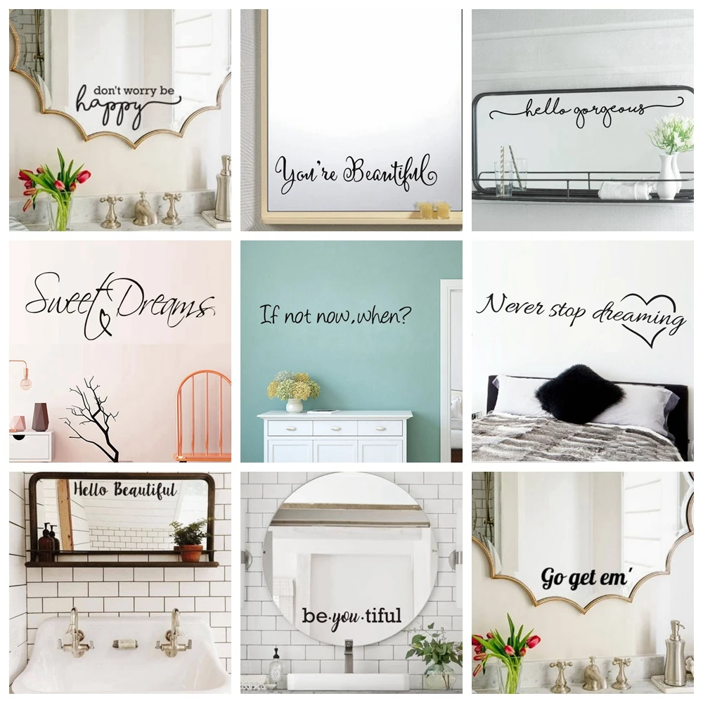 Nordic Style Mirror Phrase Quotes Vinyl Stickers Spanish Sentence Wall Stickers For Bedroom Decor Mirror Decals Frase ملصقات
Nordic Style Mirror Phrase Quotes Vinyl Stickers Spanish Sentence Wall Stickers For Bedroom Decor Mirror Decals Frase ملصقات
