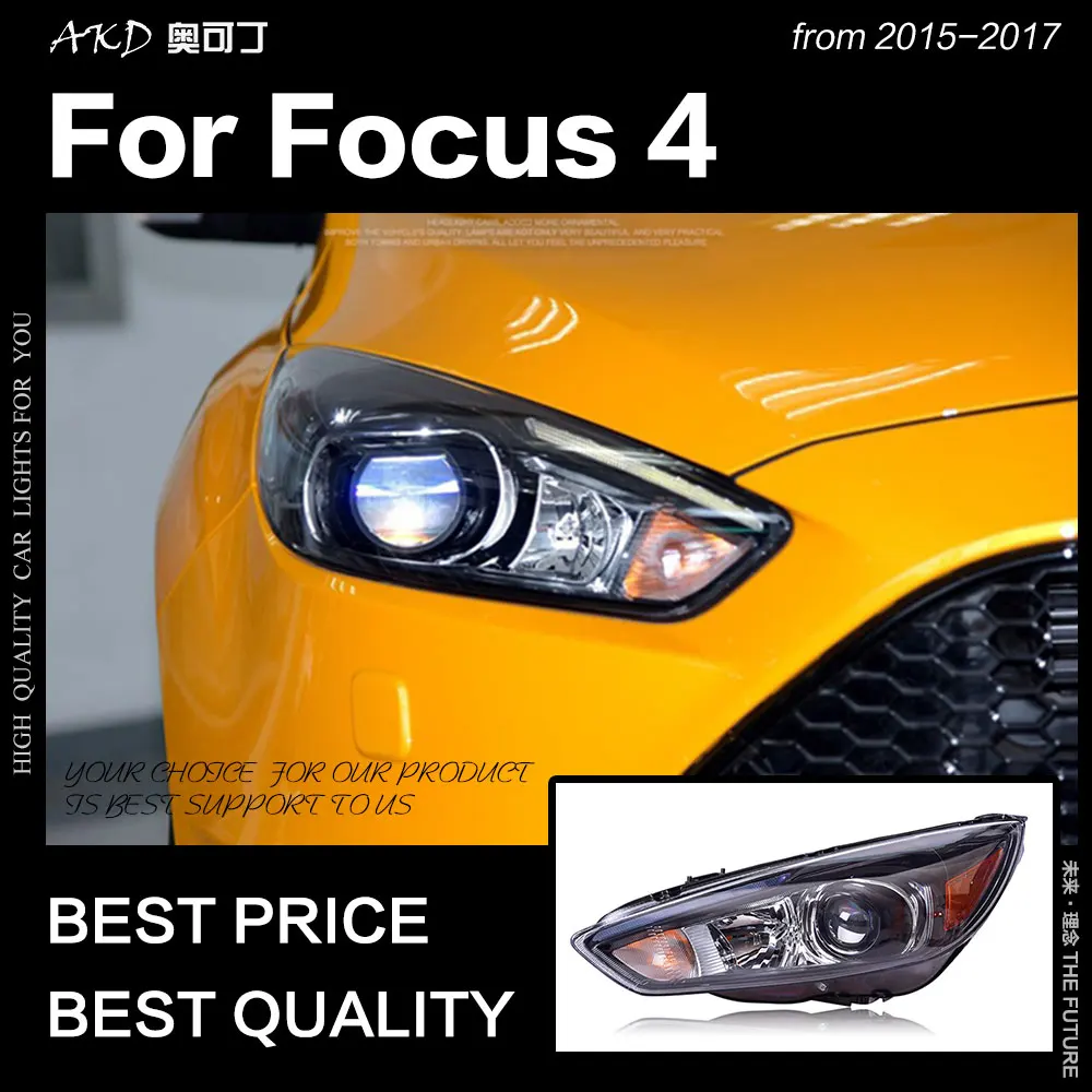 

AKD Car Styling for Ford Focus Headlight 2015-2017 Focus ST Sytle Headlights D2H Hid Option Angel Eye Bi Xenon Beam Accessories