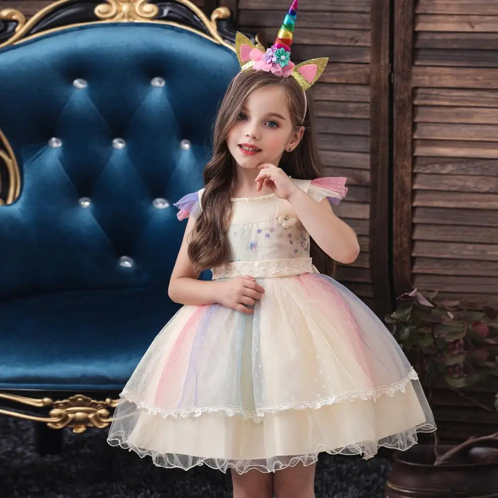 BH-756A # детская одежда платье с цветочным узором для девочек Розовое Короткое