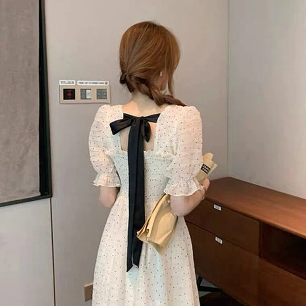Summer Lace Elegant Dresses Women Square Collar Short Sleeve Vintage Midi Dress Female Party One Piece Dress Korean Sexy
Summer Lace Elegant Dresses Women Square Collar Short Sleeve Vintage Midi Dress Female Party One Piece Dress Korean Sexy