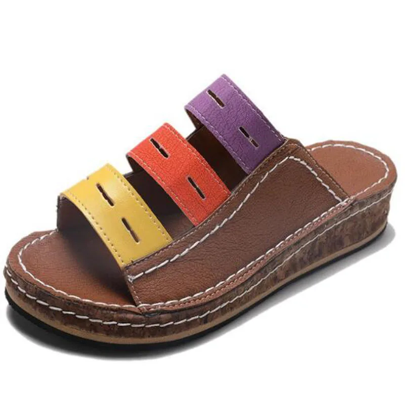 2020 Women Summer Sandals Women Color Stitching Flat Sandals Soft Pu Leather Thick Bottom Summer Shoes Woman Sandals 
2020 Women Summer Sandals Women Color Stitching Flat Sandals Soft Pu Leather Thick Bottom Summer Shoes Woman Sandals