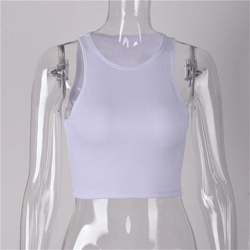 White Knitted Round Neck Women T-Shirt Sexy Sleeveless Camisole Crop Top Woman Tight Stretch Tank Top Ladies Tee Top Streetwear
White Knitted Round Neck Women T-Shirt Sexy Sleeveless Camisole Crop Top Woman Tight Stretch Tank Top Ladies Tee Top Streetwear
