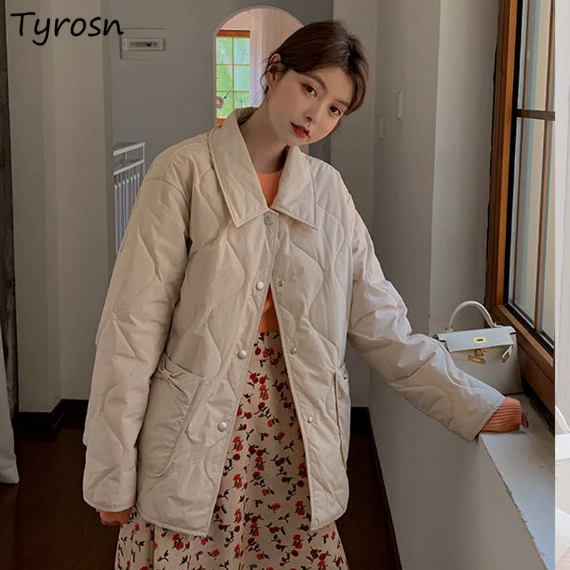 Women Parkas Loose Turn-down Collar Solid Sweet Girls Korean Style Kawaii Harajuku Streetwear S-3XL Single Breasted All-match 
Women Parkas Loose Turn-down Collar Solid Sweet Girls Korean Style Kawaii Harajuku Streetwear S-3XL Single Breasted All-match