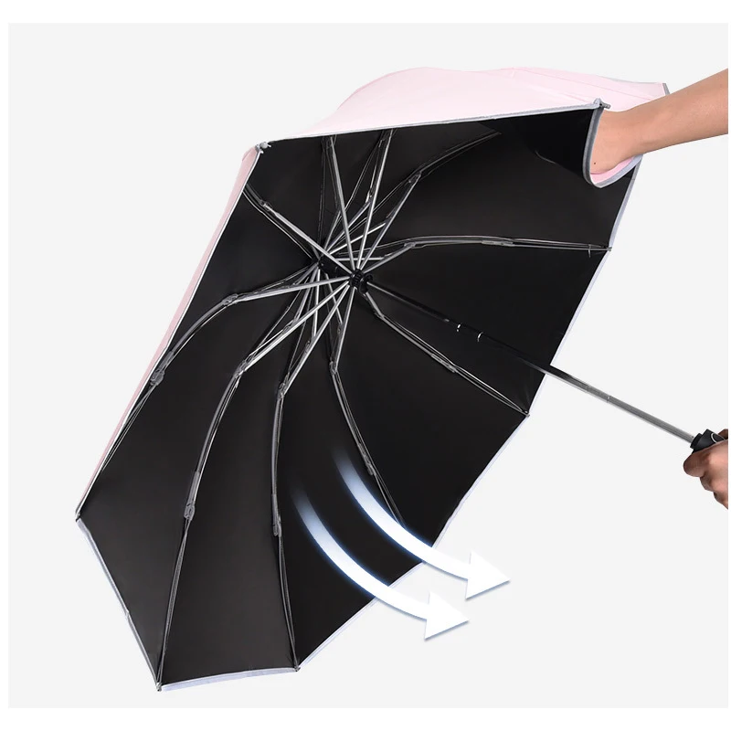 Зонт HHYUKIMI с 10 ребрами черный клей перевернутый зонт ветрозащитный