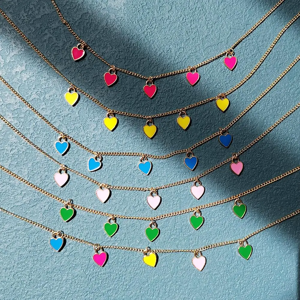 KOJ New Creative Color Heart Pendant Necklace Popular Light Luxury Gold Plated Alloy Sweater Chain Necklace Jewelry Wholesale
KOJ New Creative Color Heart Pendant Necklace Popular Light Luxury Gold Plated Alloy Sweater Chain Necklace Jewelry Wholesale