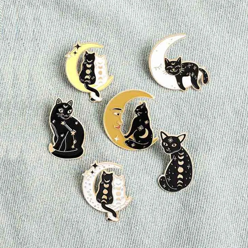 Cute Black Cat Moon Cartoon Animal Alloy Brooch Bag Clothes Backpack Lapel Enamel Pin Badges Jewelry Gift For Friends Women
Cute Black Cat Moon Cartoon Animal Alloy Brooch Bag Clothes Backpack Lapel Enamel Pin Badges Jewelry Gift For Friends Women