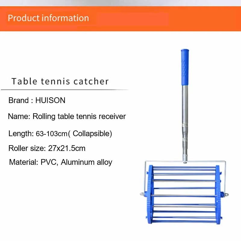 Telescopic Pole Rolling Table Tennis Ball Hopper Catcher Picker Ping pong Ball Picking Receiver Collection 120 pcs Capacity
Telescopic Pole Rolling Table Tennis Ball Hopper Catcher Picker Ping pong Ball Picking Receiver Collection 120 pcs Capacity