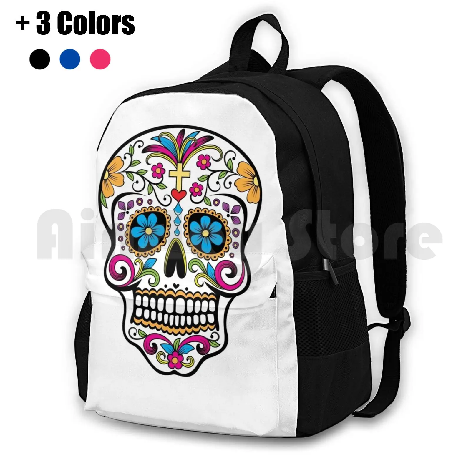 

Catrina сахарный череп наружный походный рюкзак для верховой езды альпинизма спортивная сумка череп день мертвых мексиканский окрашенный любовь крутой