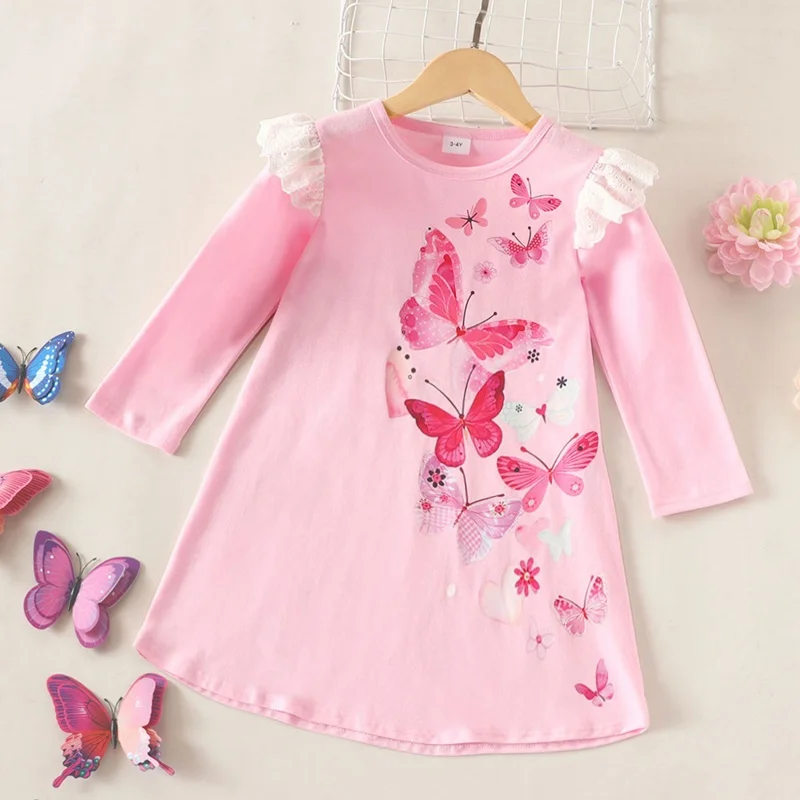 Kids Clothes Spring Fall Cotton Pretty Butterfly Print Lace Long Sleeve Girls Dress Children Clothes Kids Dresses for Girls 1-6Y
Kids Clothes Spring Fall Cotton Pretty Butterfly Print Lace Long Sleeve Girls Dress Children Clothes Kids Dresses for Girls 1-6Y