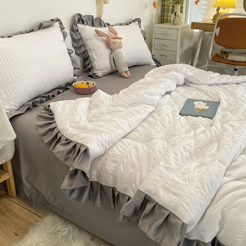 Summer Blanket Four-Piece Set Spring and Autumn Machine Washable Thin Quilt Washed Cotton Single Double Air-Conditioning
Summer Blanket Four-Piece Set Spring and Autumn Machine Washable Thin Quilt Washed Cotton Single Double Air-Conditioning