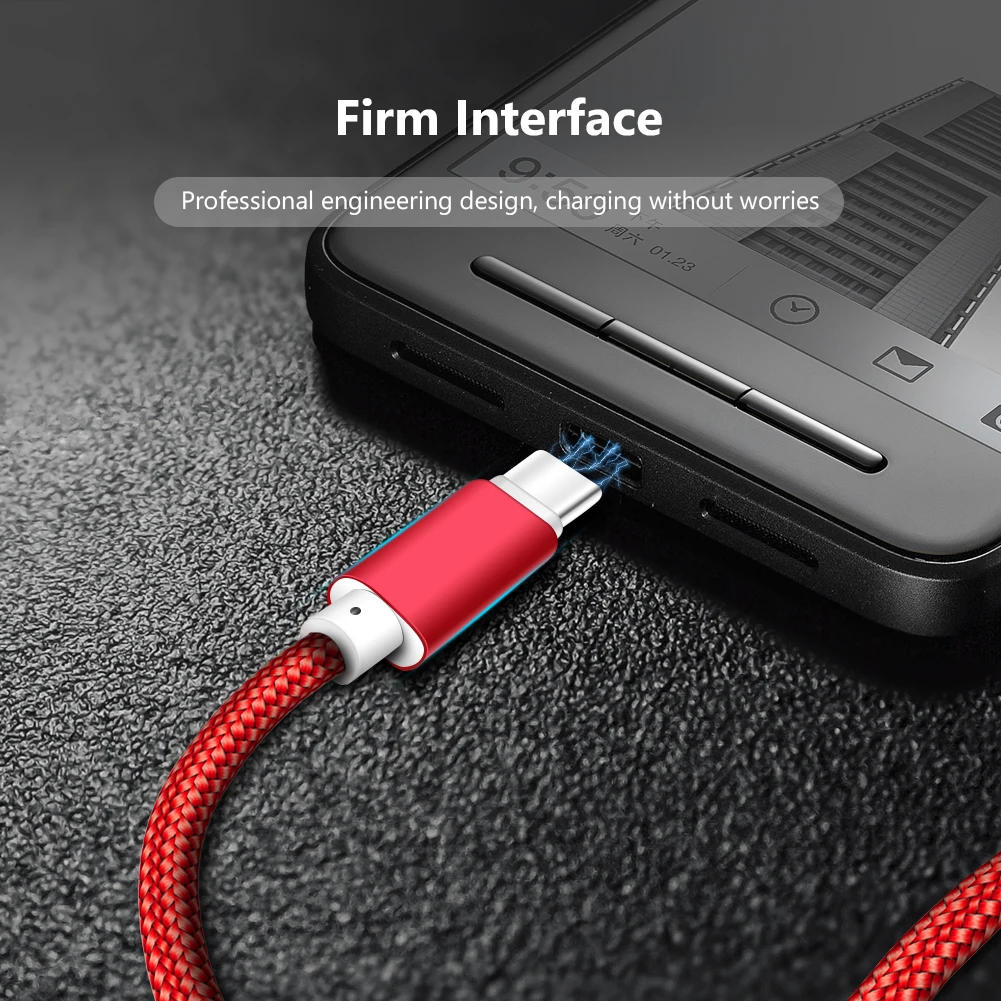 27 см 1 м 2 3 USB Type C кабель для Samsung Xiaomi нейлоновый Плетеный мобильный телефон Быстрая