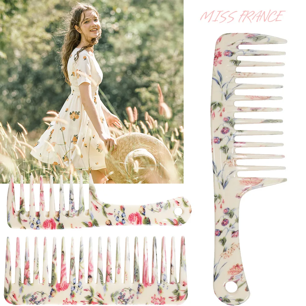 Blue Zoo French-Style Romantic Water Transfer Flower Large Tooth Comb Straight Handle Wide-Tooth Comb Curly Hair
Blue Zoo French-Style Romantic Water Transfer Flower Large Tooth Comb Straight Handle Wide-Tooth Comb Curly Hair