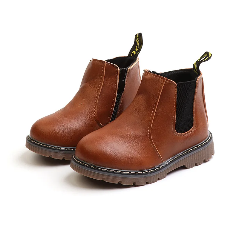 Детская обувь Модные детские ботинки Осень-зима 2021 Мягкие кожаные сапоги для