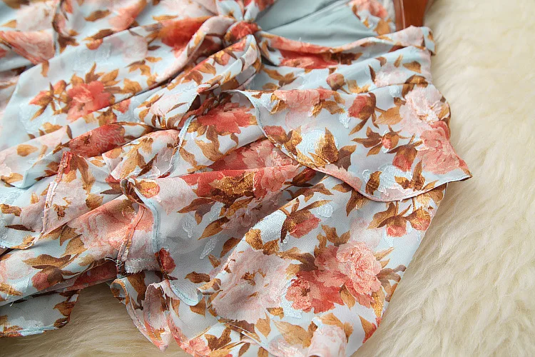 European and American women's clothing spring 2021 new Short sleeved flounce print Stitching belt Fashionable fishtail dress
European and American women's clothing spring 2021 new Short sleeved flounce print Stitching belt Fashionable fishtail dress