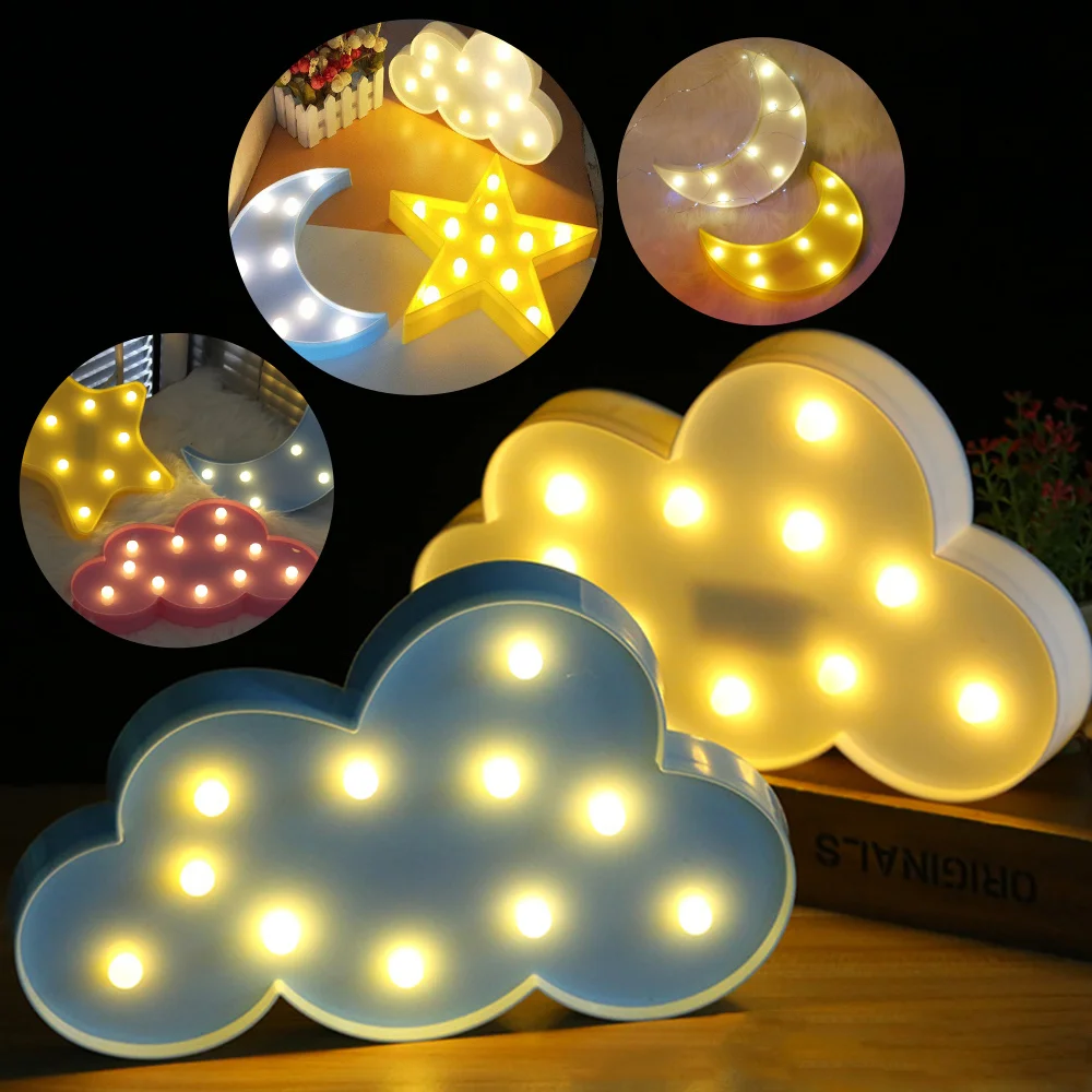 Creative Lovely Cloud Star Moon LED 3D Light Night Light Kids Gift Toy for Home Kids Bedroom Tolilet Lamp Decor Indoor Lighting
Creative Lovely Cloud Star Moon LED 3D Light Night Light Kids Gift Toy for Home Kids Bedroom Tolilet Lamp Decor Indoor Lighting