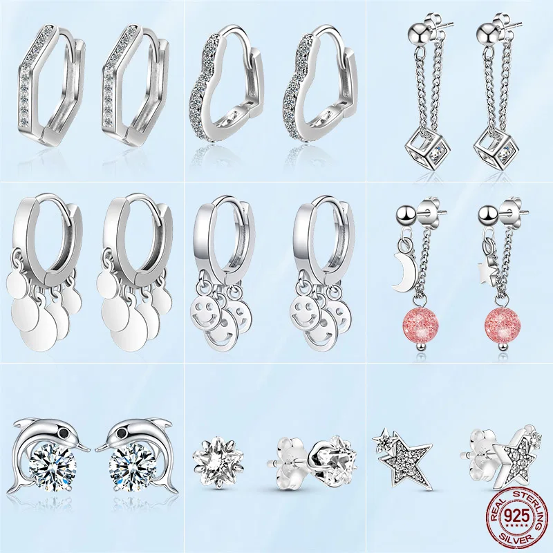 2022 New Hot Sale 925 Sterling Silver Pure Girl Heart Smiley Earrings Heart Hoop Earrings Women's High Jewelry Gifts
2022 New Hot Sale 925 Sterling Silver Pure Girl Heart Smiley Earrings Heart Hoop Earrings Women's High Jewelry Gifts