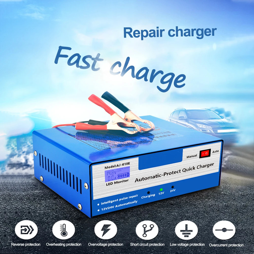 NEW 1Pcs 12V/24V Automatic Quick Battery Charger Intelligent Pulse Repair Auto Car Truck Storage EU/US Plug High Quality Dropshi
NEW 1Pcs 12V/24V Automatic Quick Battery Charger Intelligent Pulse Repair Auto Car Truck Storage EU/US Plug High Quality Dropshi