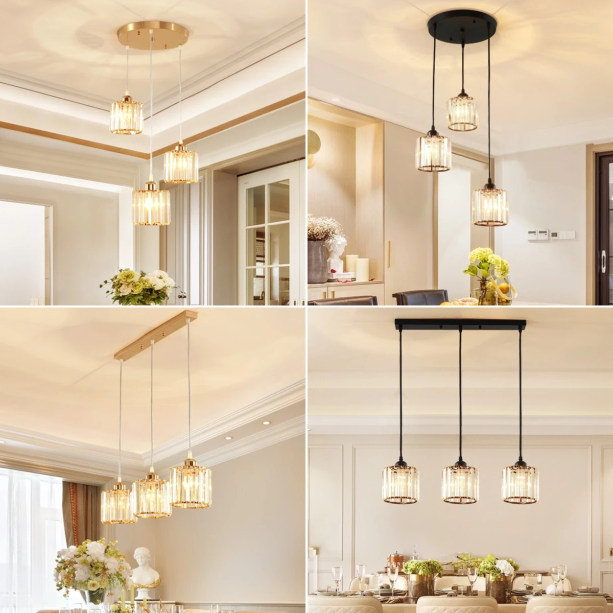 Modern K9 Crystal Pendant Lights Fixture Gold&Black Kitchen Dining Room Bedside Hanging Lamps Luminaire Suspension Lights
Modern K9 Crystal Pendant Lights Fixture Gold&Black Kitchen Dining Room Bedside Hanging Lamps Luminaire Suspension Lights
