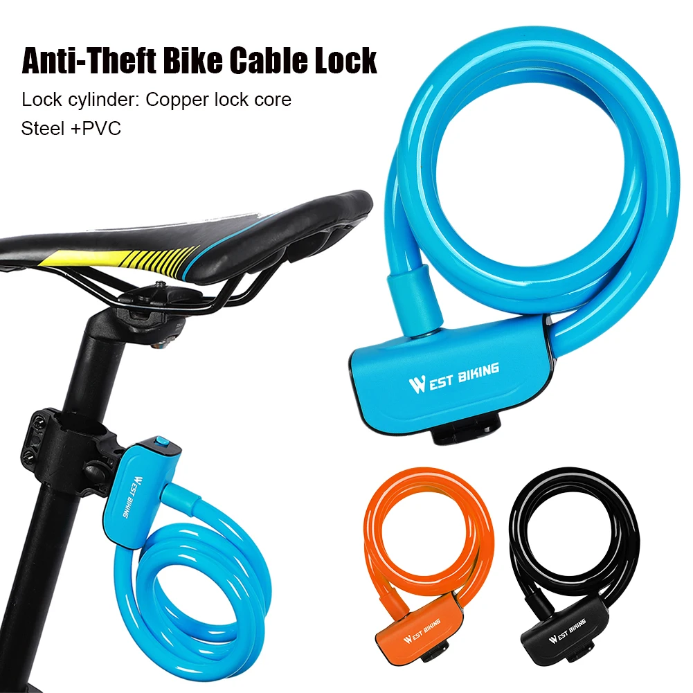 Bicycle Lock Cable PVC Coated Steel Self Coiling Cable Lock Anti-Theft Thick Cable 1.2m For Bicycle Outdoor With 2 Keys Hot Sale
Bicycle Lock Cable PVC Coated Steel Self Coiling Cable Lock Anti-Theft Thick Cable 1.2m For Bicycle Outdoor With 2 Keys Hot Sale
