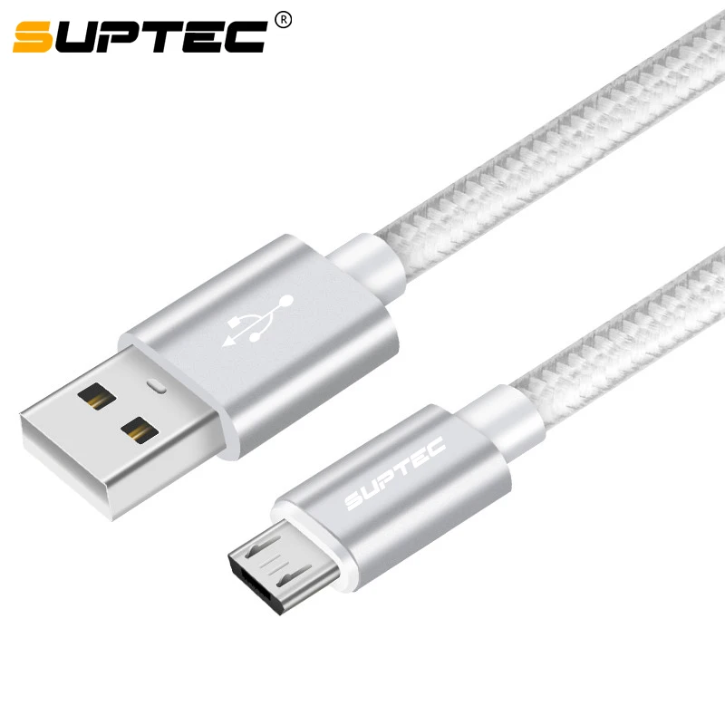 Кабель Micro USB SUPTEC 5 в 2 4 А нейлоновый Плетеный мобильный телефон с быстрой зарядкой