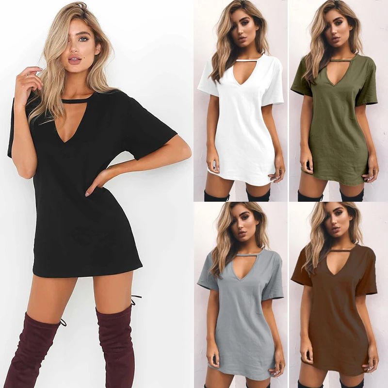T Shirt Dress Woman Casual Loose Dresses Ladies Fashion V Neck Sexy Long Tops Female Streetwear Women's Summer Clothes платья
T Shirt Dress Woman Casual Loose Dresses Ladies Fashion V Neck Sexy Long Tops Female Streetwear Women's Summer Clothes платья