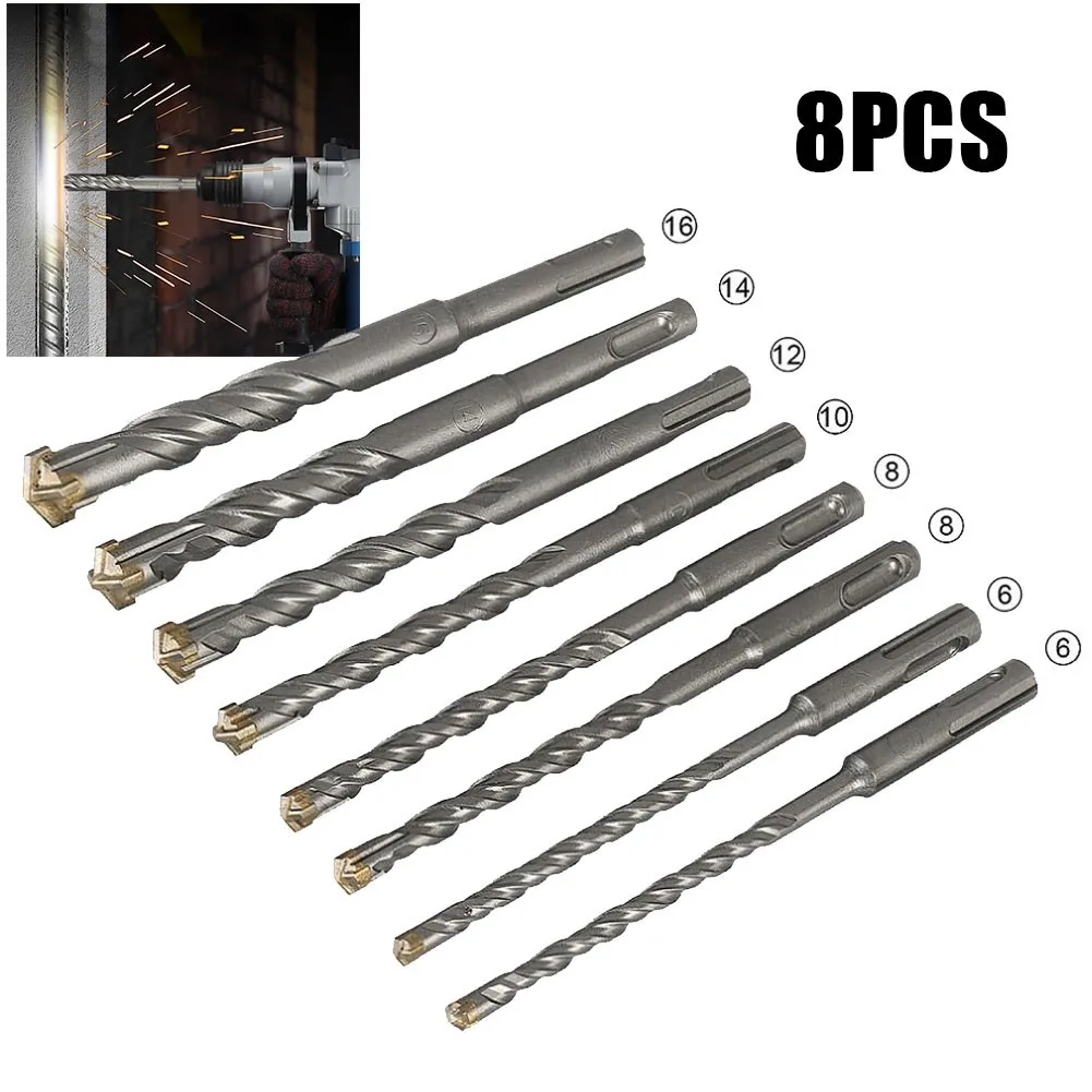 8 Pcs Eletric Hammer Drill Bit 160mm SDS Plus Drill Bit Set For Masonry Concrete Rock Electric Drill Power Tool Accessories
8 Pcs Eletric Hammer Drill Bit 160mm SDS Plus Drill Bit Set For Masonry Concrete Rock Electric Drill Power Tool Accessories
