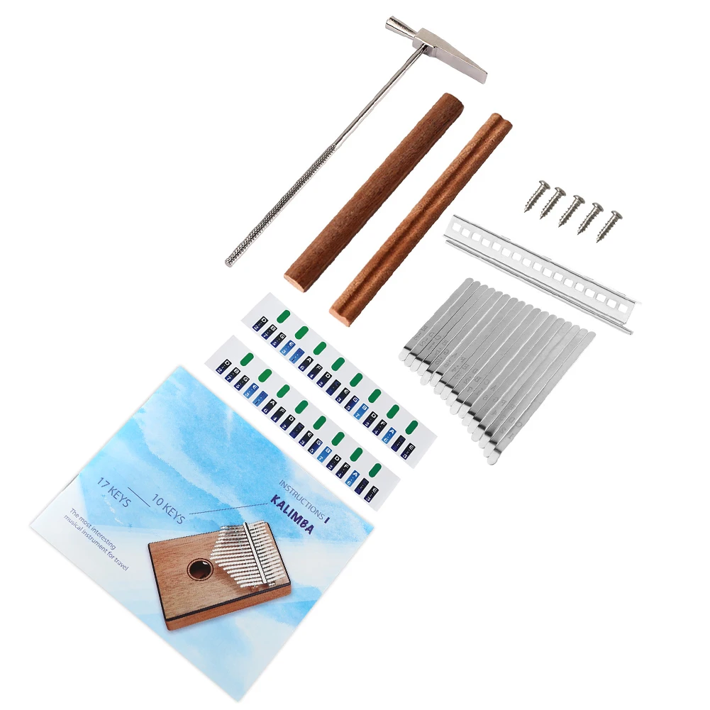 17-Key Kalimba Mbira DIY Parts Set Shrapnel Sleepers Tuning Hammer Scale Sticker Musical Instrument Accessories Kit
17-Key Kalimba Mbira DIY Parts Set Shrapnel Sleepers Tuning Hammer Scale Sticker Musical Instrument Accessories Kit
