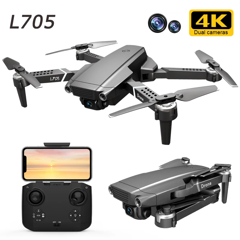 NYR 2021 NEW L705 Drone With Dual Camera Wifi Fpv Dron Air Pressure Altitude Hold 4K 1080P Profesional RC Quadcopter Drone
NYR 2021 NEW L705 Drone With Dual Camera Wifi Fpv Dron Air Pressure Altitude Hold 4K 1080P Profesional RC Quadcopter Drone
